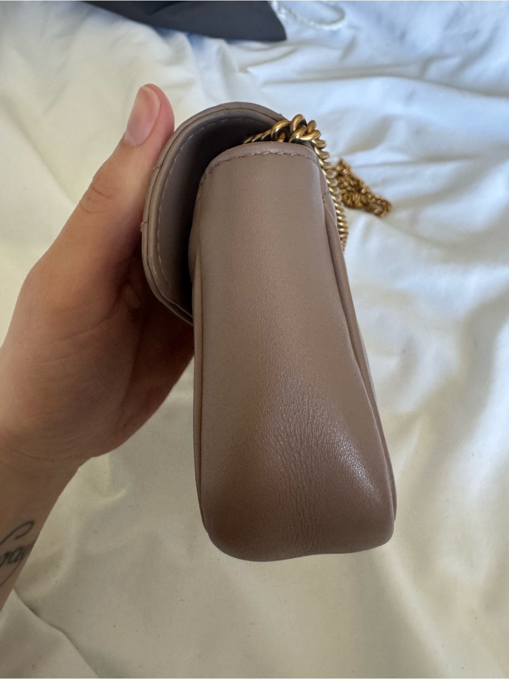 Gucci Calfskin Matelasse Super Mini GG Marmont Shoulder Bag - Picture 7 of 13